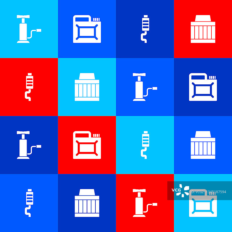 汽车气泵、机油滤罐和消声器图片素材