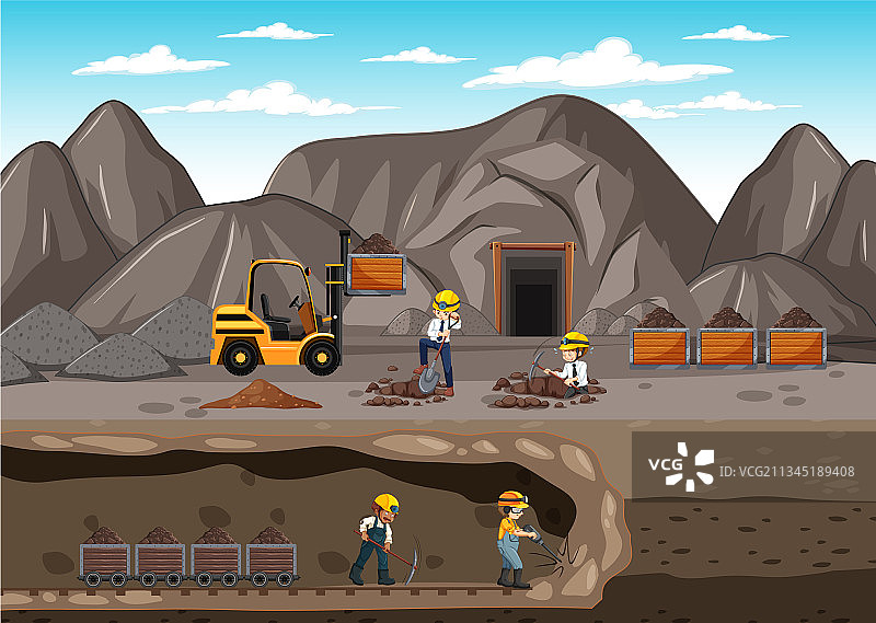地下煤矿景观图片素材