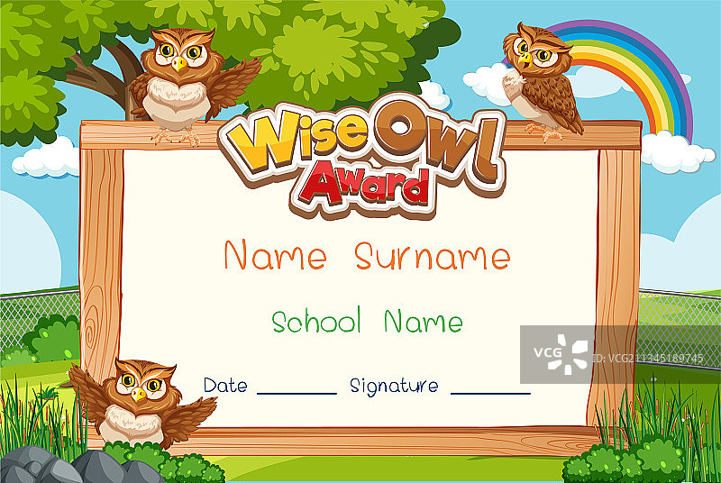 儿童学校文凭或证书模板图片素材