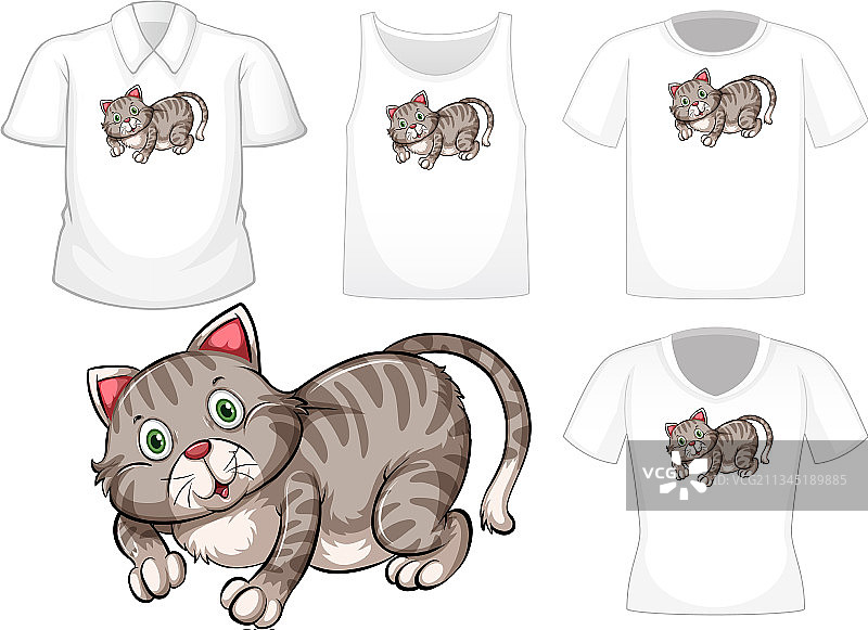 不同姿势的猫卡通角色图片素材