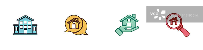 房屋房地产信息、房屋中介等图案图片素材