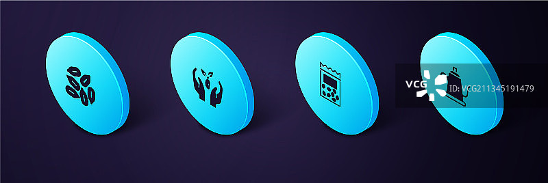 2.5D浇水壶种子包套装图片素材