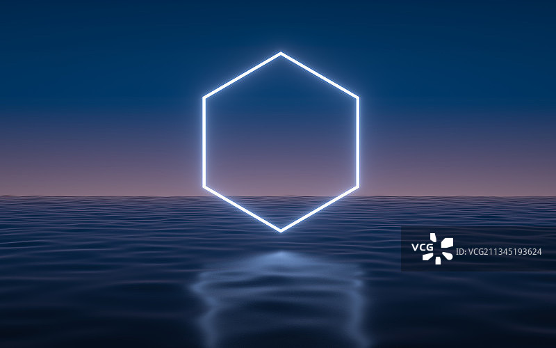 海平面菱形光线科技背景图片素材