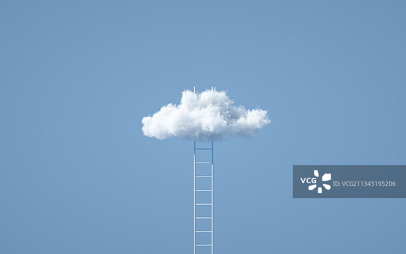 白云梯子三维图形背景图片素材