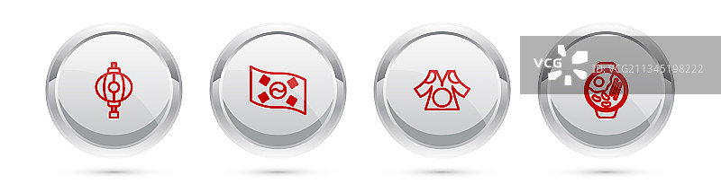 韩式灯笼韩国国旗和服套装图片素材