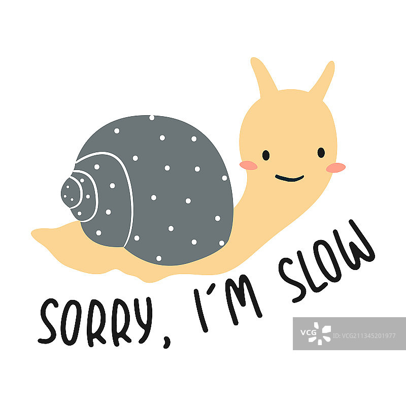 对不起，我行动缓慢——可爱卡通蜗牛图片素材