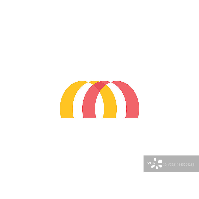 彩色M标志设计图片素材