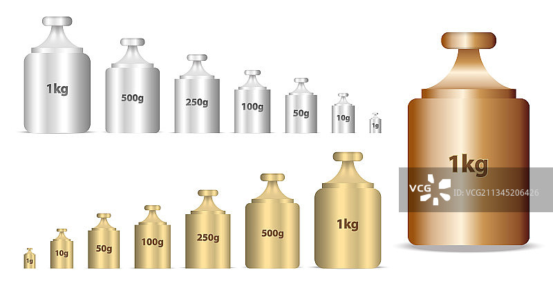 金色和银色风格的重量校准图片素材