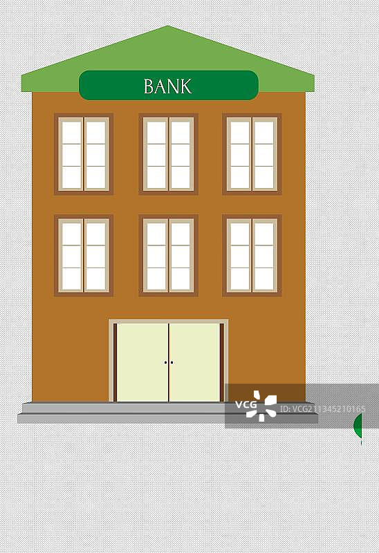 手绘办公楼银行建筑图片素材