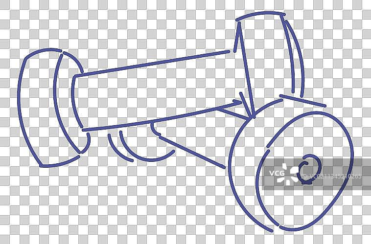 卡通简笔画双哑铃插画图片素材