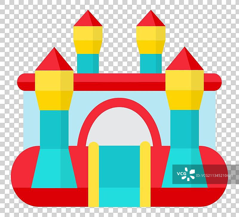 游乐场充气城堡手绘图片素材