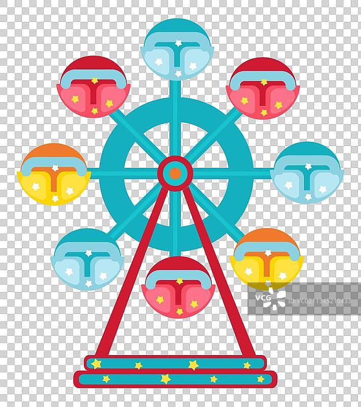 游乐场摩天轮手绘图片素材