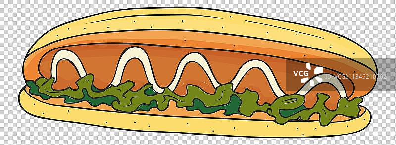 手绘卡通面包热狗图片素材