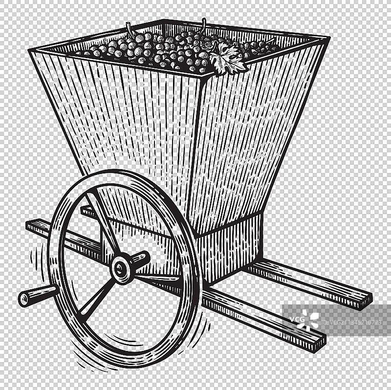 葡萄酒制作工具黑白免抠图图片素材