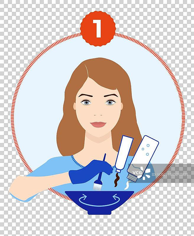 美女染发步骤1图片素材