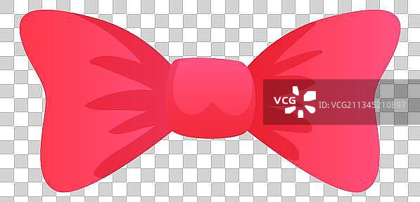 手绘卡通红色蝴蝶结发卡图片素材