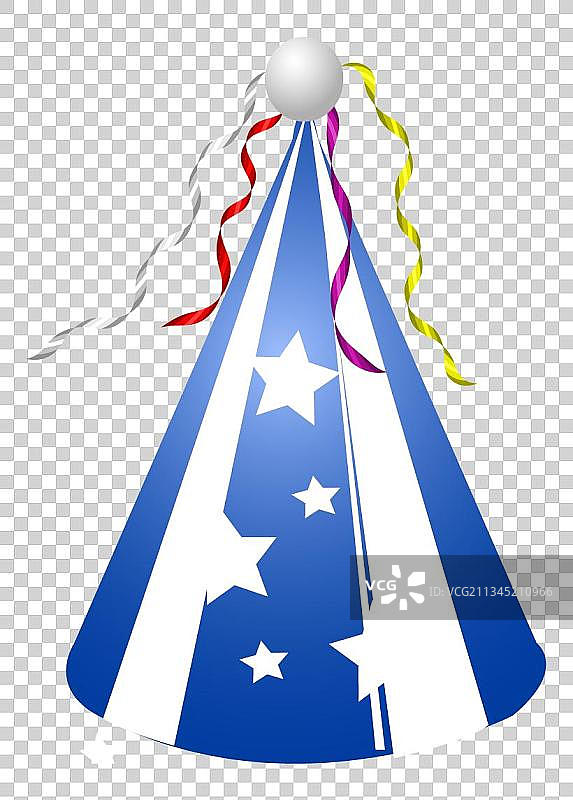 蓝色生日帽卡通高清png免抠元素图片素材