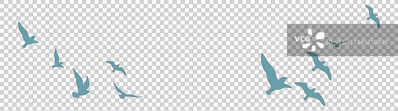 飞鸟剪影卡通高清png免抠元素图片素材