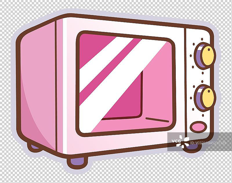 粉色微波炉插画图片素材