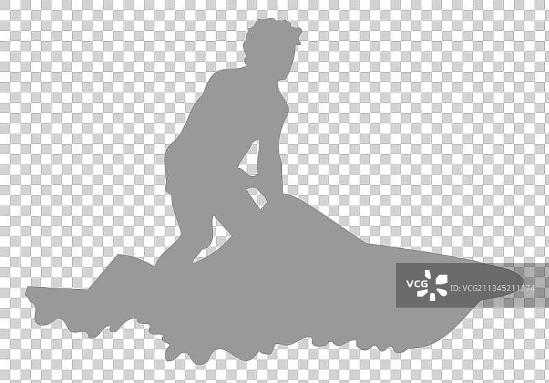 单人摩托艇人物剪影图片素材