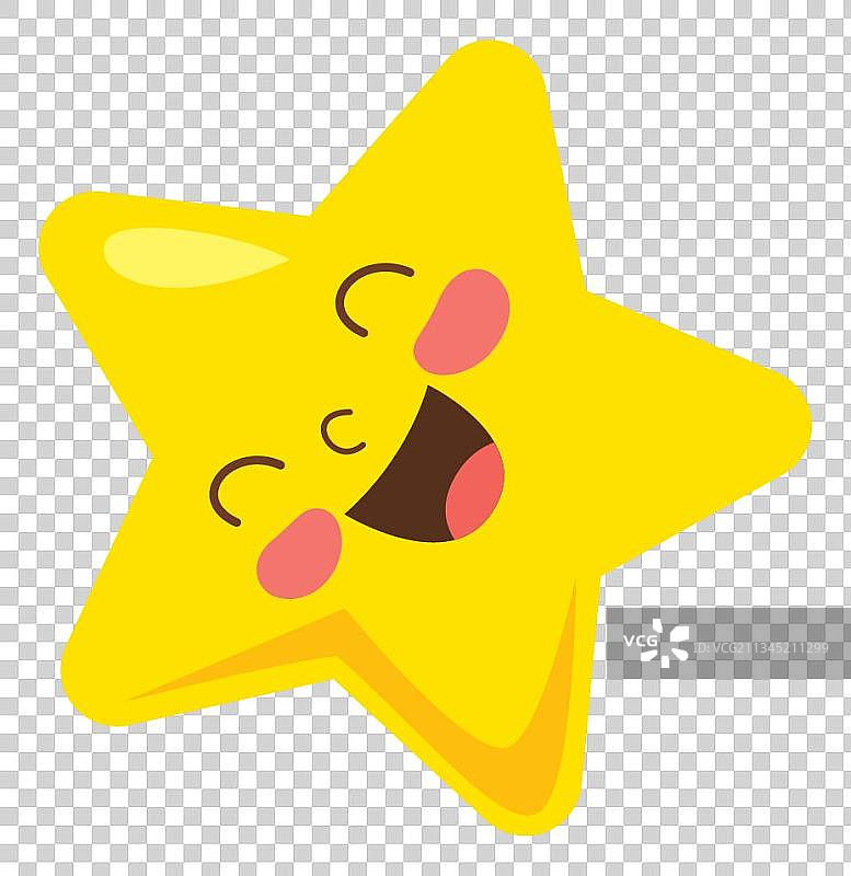 卡通星星笑脸插画图片素材