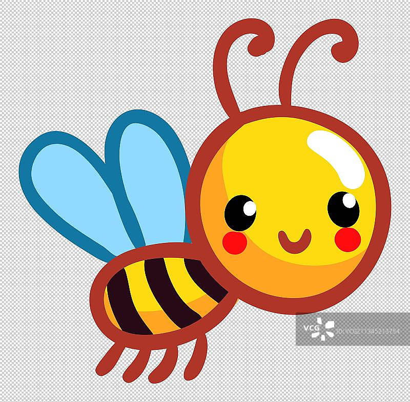 手绘卡通黄色小蜜蜂插画图片素材