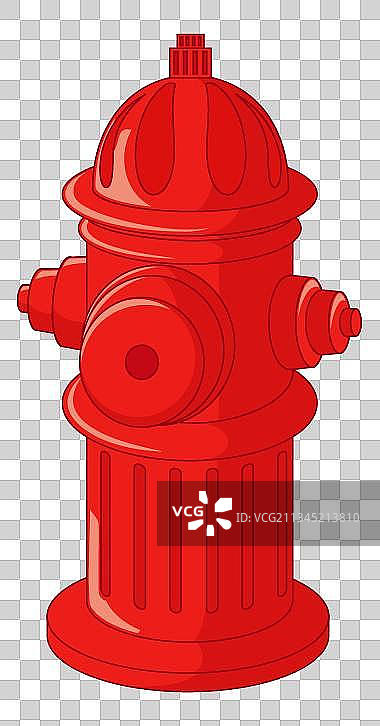 手绘卡通红色消防栓图片素材
