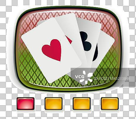 显示屏上的扑克牌元素图片素材