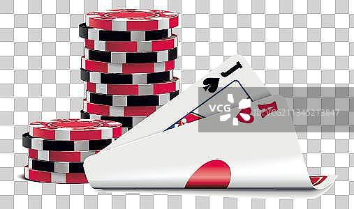 圆形筹码和扑克牌元素图片素材