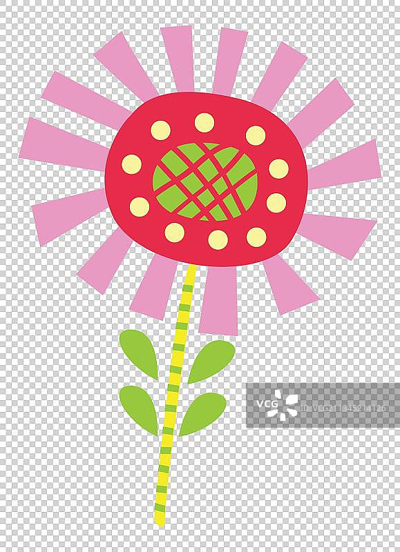 红色太阳花卡通高清png免抠元素图片素材