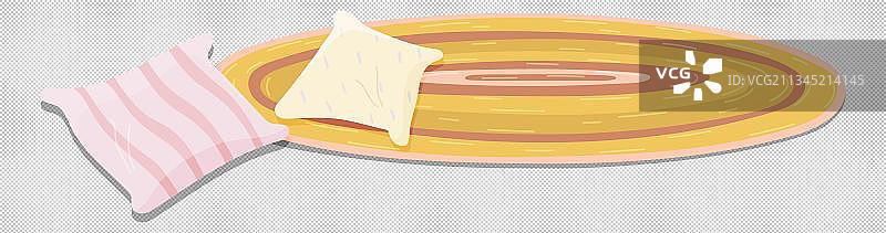 圆毯枕头卡通高清png免抠元素图片素材