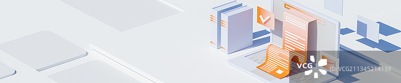 3D等轴风格互联网科技元素Banner插图图片素材