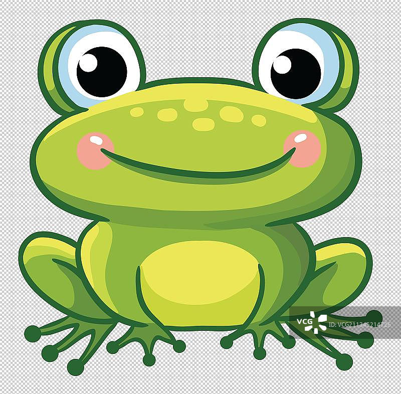 绿色青蛙手绘图片素材