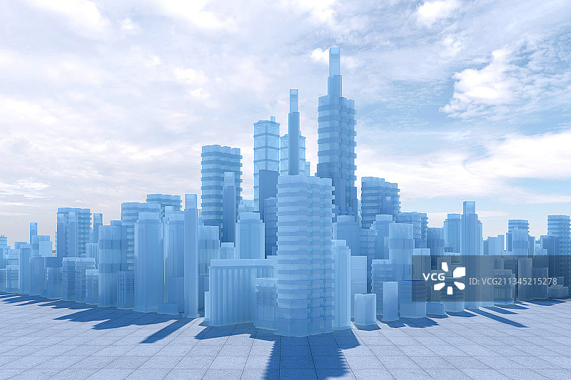 3D现代城市建筑全景图片素材