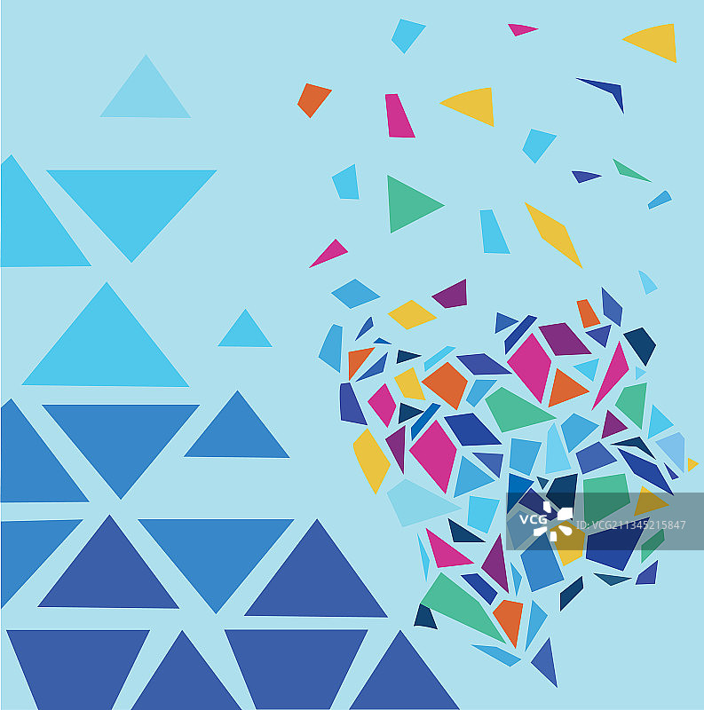 彩色壁纸图像破碎效果设计图片素材