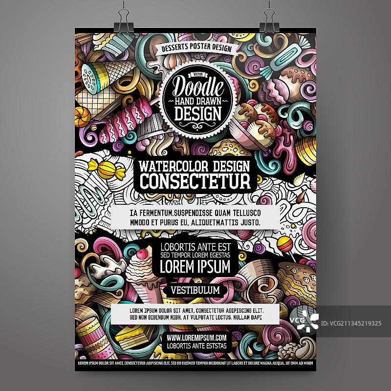 卡通涂鸦糖果海报模板图片素材