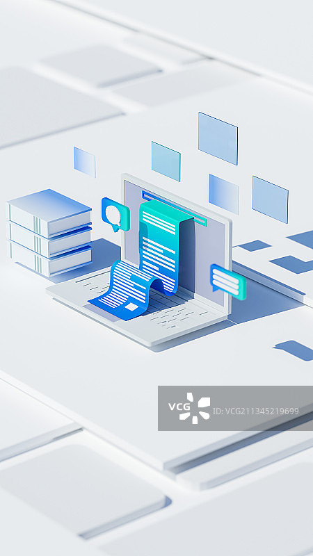 3D等轴风格互联网科技元素插图图片素材