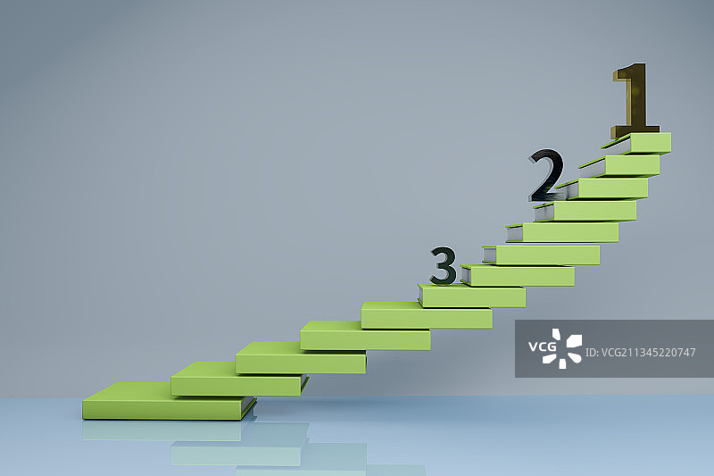 3d渲染的书本台阶和名次图片素材