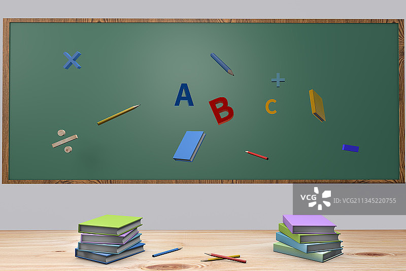 3d渲染的教室内景图片素材