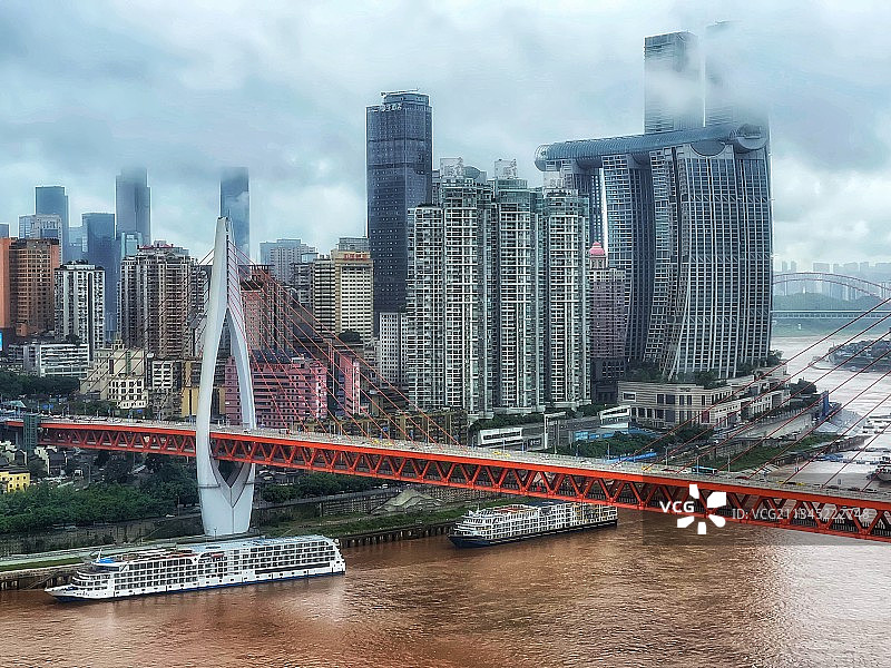重庆东水门大桥长江风景图片素材
