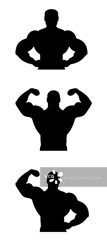 健壮的健美运动员轮廓图片素材