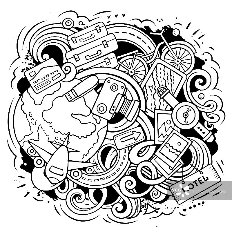 旅行涂鸦图片素材