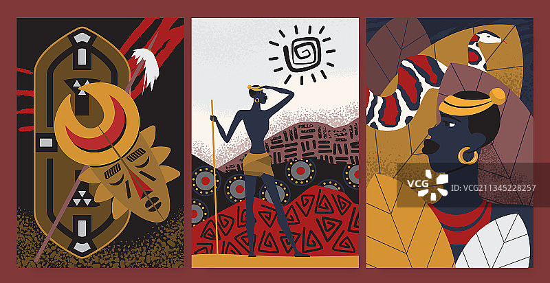 非洲部落图案壁纸原住民套装图片素材