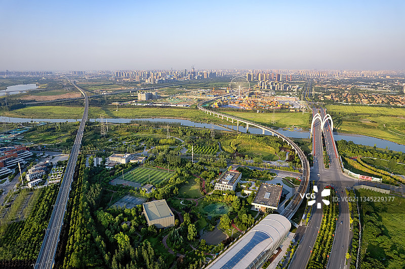 西安沣河生态区图片素材