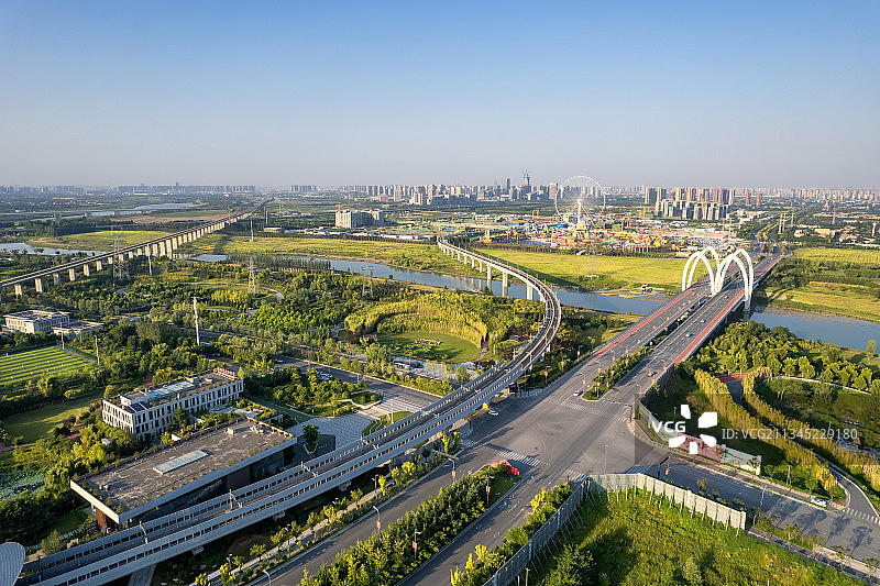 西安沣河生态区图片素材