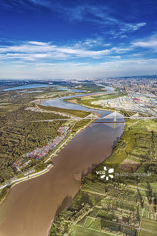 蜿蜒曲折的黄河图片素材