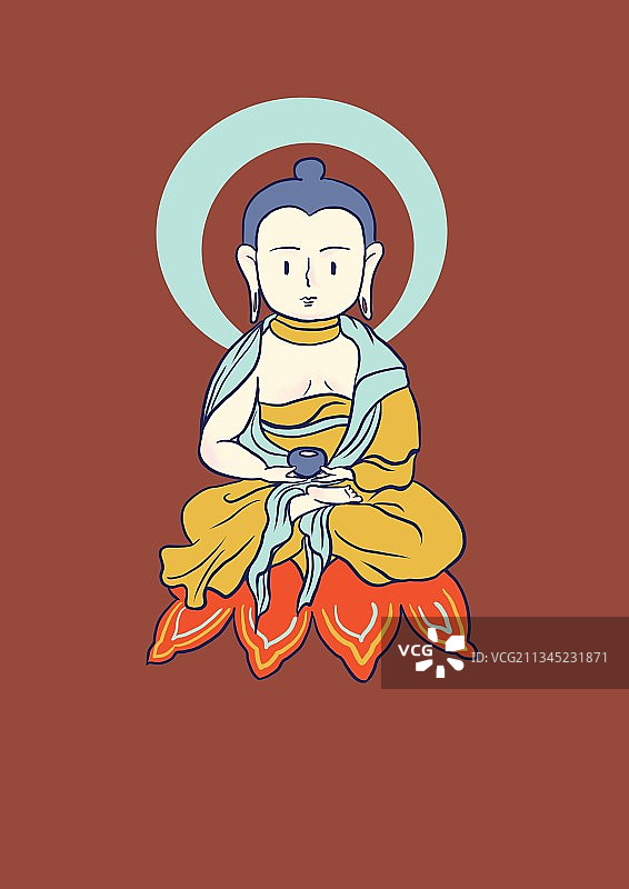 Q版佛像——安然图片素材