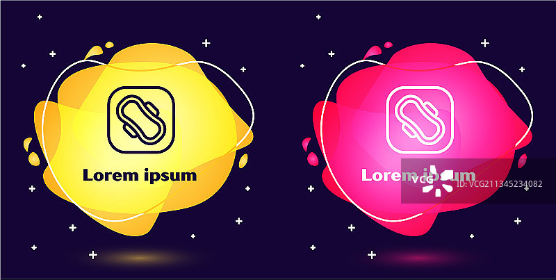 月经和卫生巾线条图标图片素材