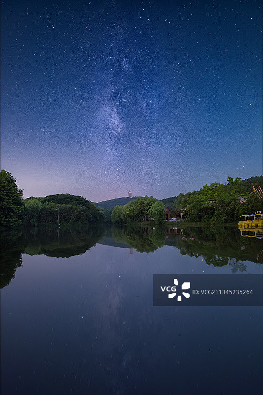 肥西紫蓬山星空照图片素材