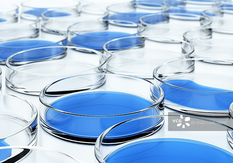 3D渲染的培养皿和病毒图片素材